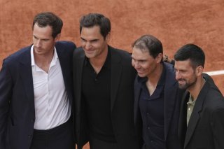 Le Big Four réuni sur le Central de Roland-Garros. KEYSTONE/AP/Christophe Ena